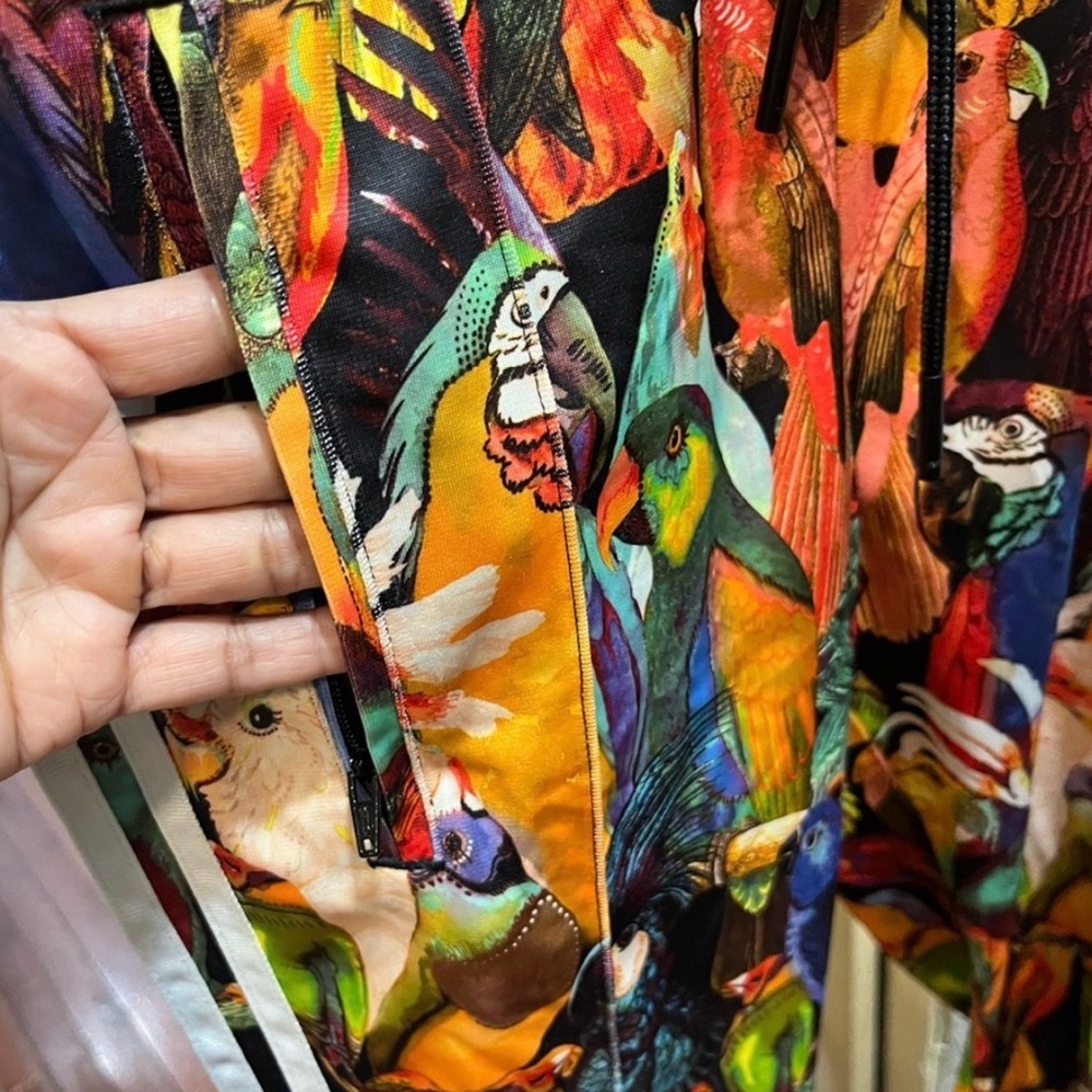 Adidas Multicolor Parrot Print Slim Joggers with Pockets. - Picture 2 of 4